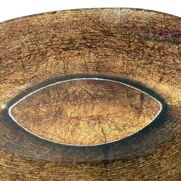 Bombay Company Oval Decorative Bowl Bronze Copper Textured Finish Centerpiece - Picture 3 of 8
